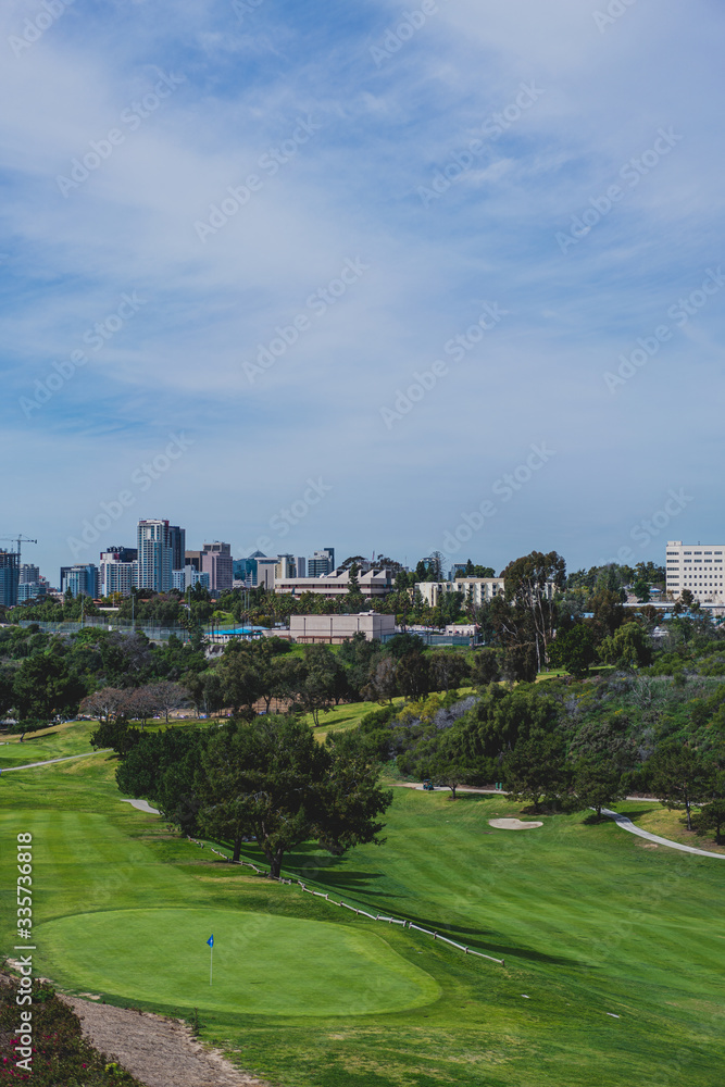 golf course with view of the city