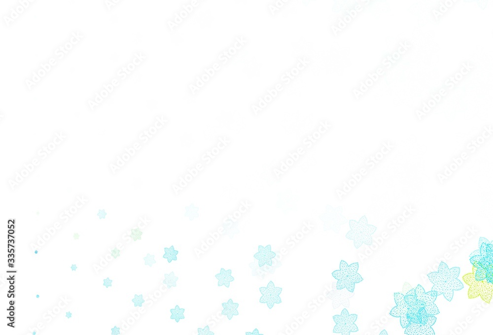 Light Blue, Yellow vector doodle background with flowers. Light Blue, Yellow vector doodle background with flowers.