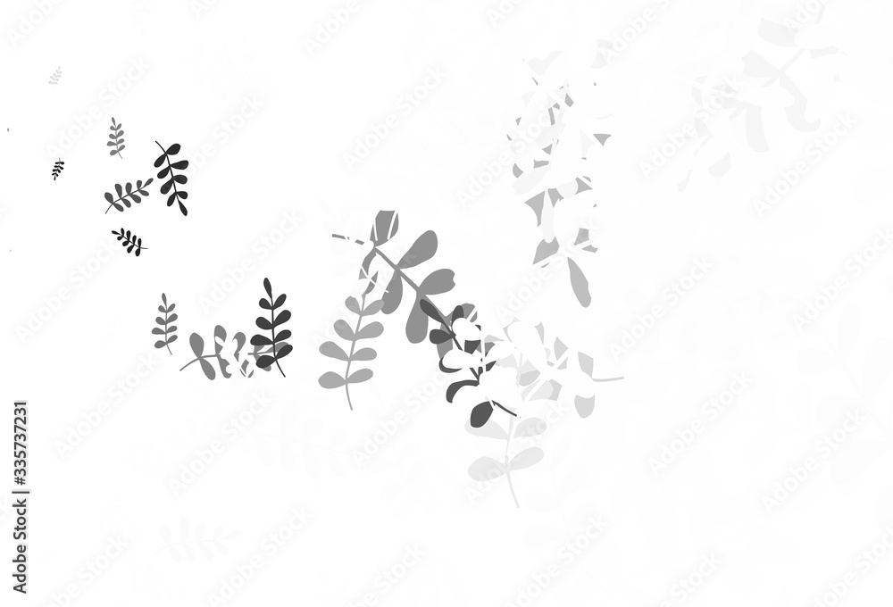 Light Gray vector natural backdrop with leaves.