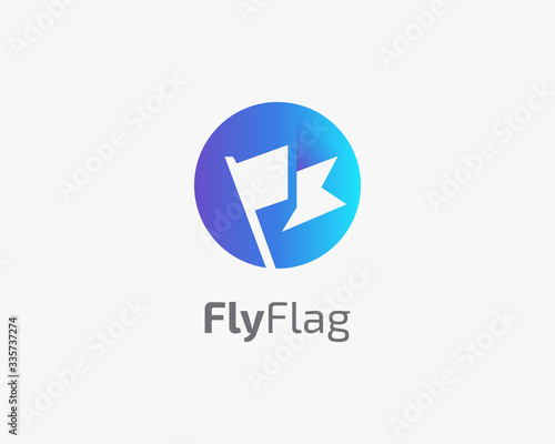 Free Download Circle gradient with flag logo. - GFXLoad