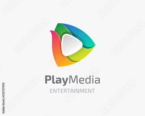 Colorful play icon media logo