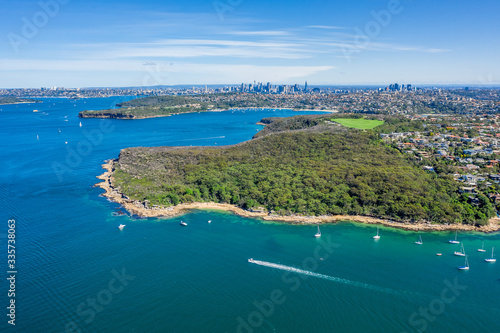 Aerial view on Dobroyd Head, Sydney, Australia.