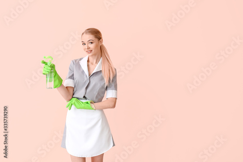 Beautiful young chambermaid...