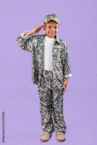 Little saluting African-Ame...