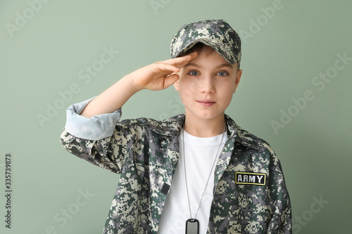 Cute saluting little soldie...