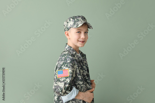 Cute little soldier on colo...