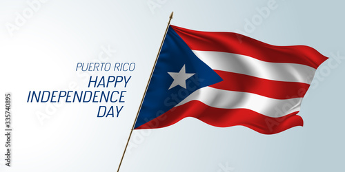 Puerto Rico happy independence day vector banner, greeting card