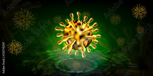 Coronavirus disease COVID-19 infection medical illustration.New official name for Coronavirus disease named COVID-19. The world pathogen respiratory influenza covid virus. 