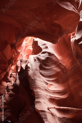 Page, Arizona / USA - August 05, 2015: Rock formations inside Upper Antelope Canyon, Page, Arizona, USA photo