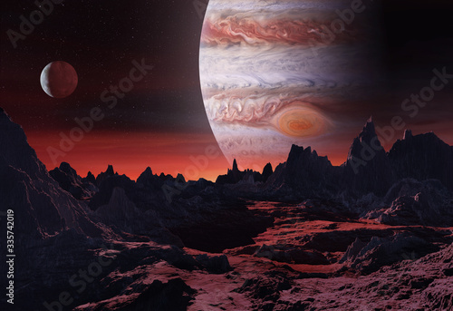 Fotografie 3D illustration of big planet