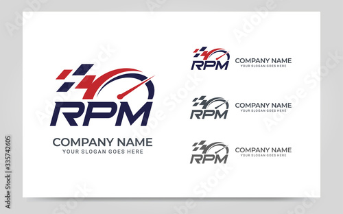 rpm automotive logo design. Editable logo design