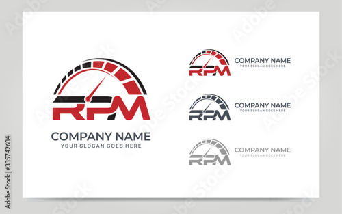 rpm automotive logo design. Editable logo design