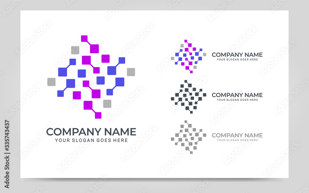 Abstract digital technology symbol logo design. Editable logo design Abstract digital technology symbol logo design. Editable logo design