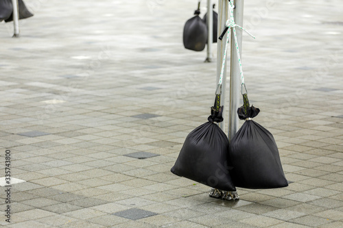 Sandbag for increase weight on tent leg