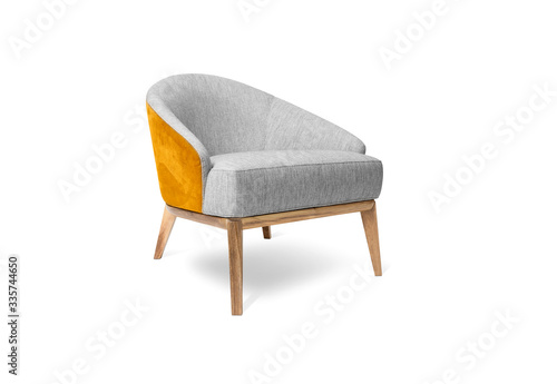Modern armchair on white background, including clipping path
