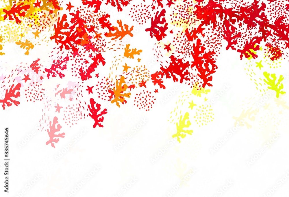 Fototapeta premium Light Green, Red vector background with abstract shapes.
