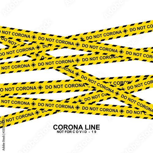 warning sign for coronavirus. symbols are prohibited from crossing territory. quarantine areas from virus outbreaks. plague of wuhan's disease. isolation area markings.