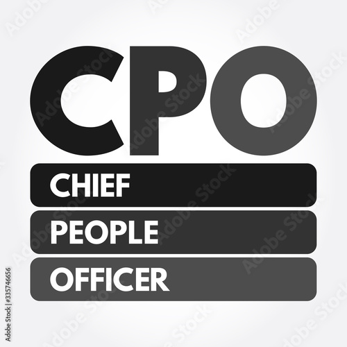 CPO - Chief People Officer acronym, business concept background