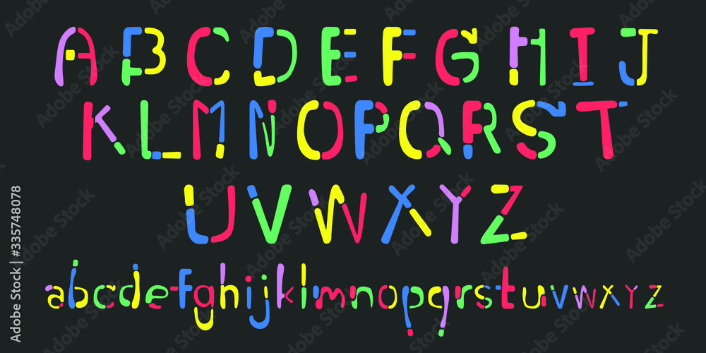 vector illustration of colorfull fonts.