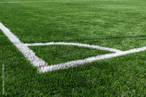 corner marking on the pitch for soccer games © metelevan