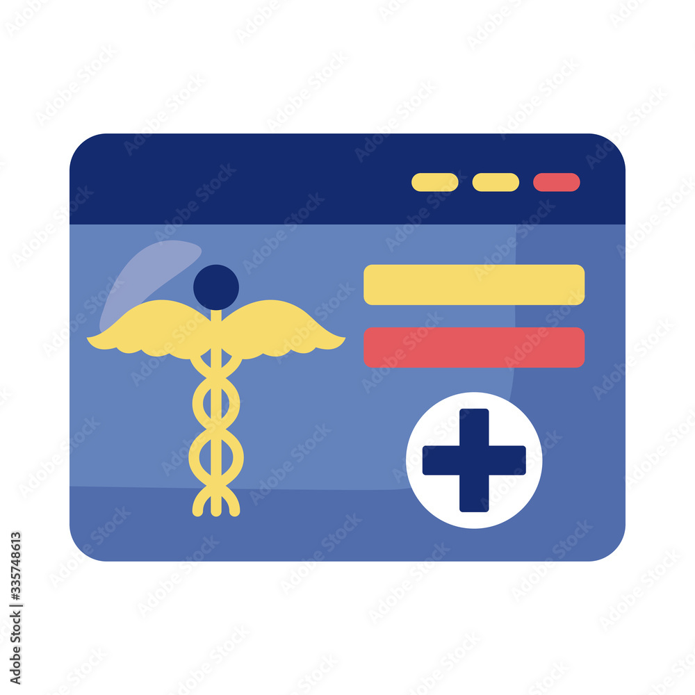 Obraz premium webpage with medical symbol health online detaild style