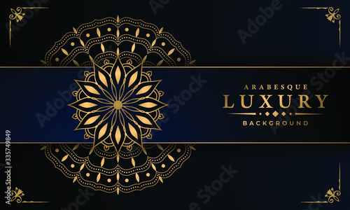  Luxury ornamental mandala design background with golden arabesque pattern arabic islamic east style