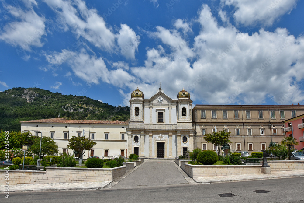 Fototapeta premium Images of the square of Cerreto Sannita, a village in the province of Benevento in Italy