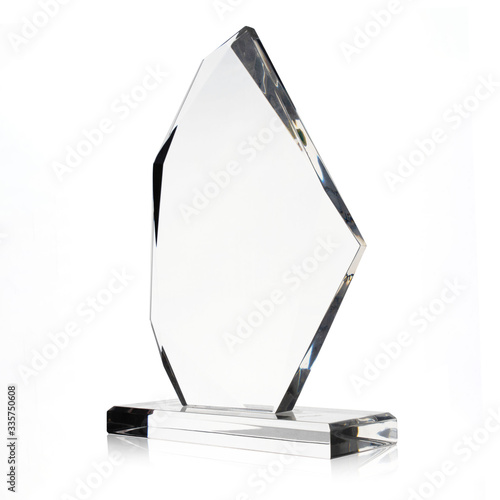 crystal blank award isolated on white