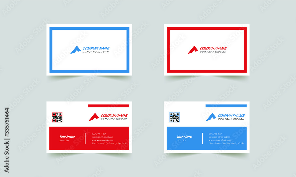 Minimal and Clean Corporate Business Card Design Template and Pro Vector Illustration
