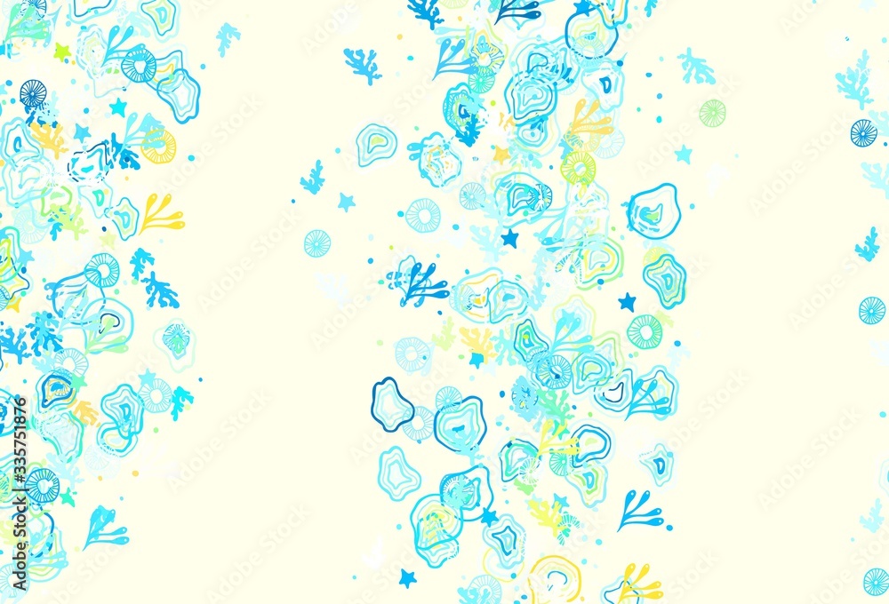 Light Blue, Yellow vector template with chaotic shapes. Light Blue, Yellow vector template with chaotic shapes.