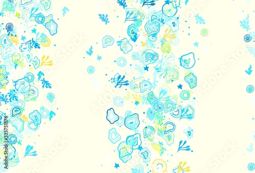 Light Blue, Yellow vector template with chaotic shapes.