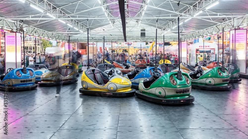 Timelapse footage of electric bumper cars photo