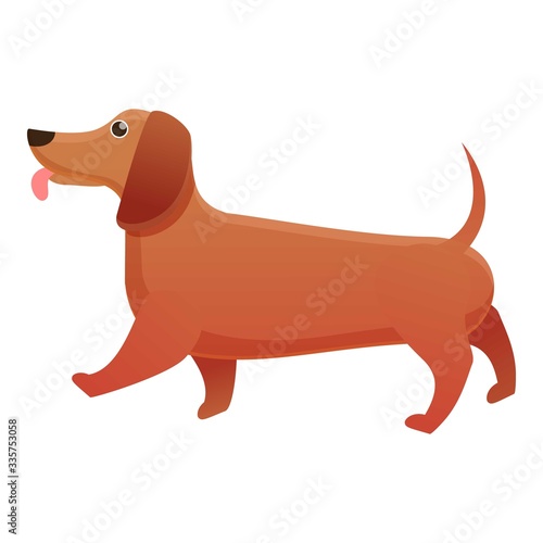 Domestic dachshund icon. Cartoon of domestic dachshund vector icon for web design isolated on white background