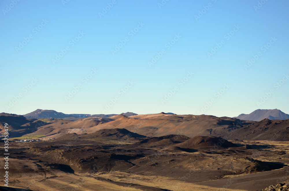 Obraz premium Hverfjall hills landscape in Iceland