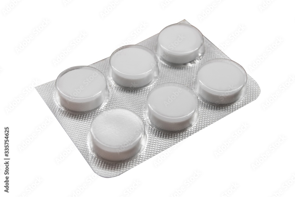 Pack with pills isolated on white Pack with pills isolated on white