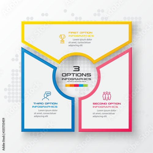 Business infographics template 3 steps with square,Element for design invitations,Vector illustration.