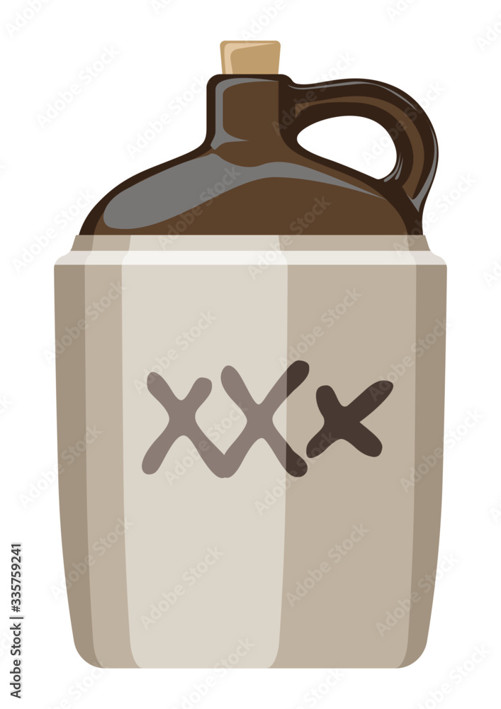 A vector illustration of a vintage moonshine jug on an isolated white  background Stock Vector | Adobe Stock