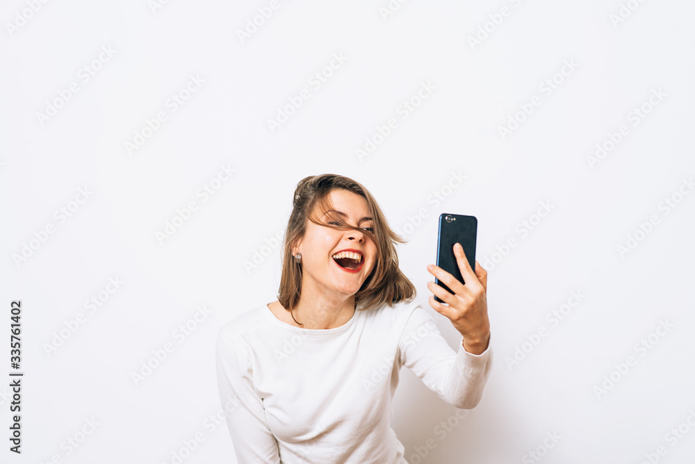 Fototapeta premium Woman taking selfie