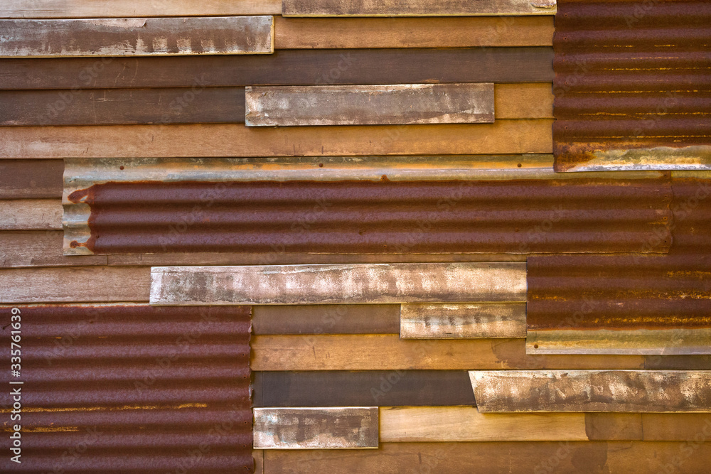 Old wooden and galvanized wall pattern. Old wooden and galvanized wall pattern.