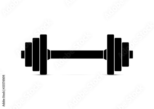 Black dumbbell icon vector illustration