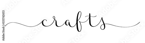 CRAFTS black vector brush calligraphy banner with swashes