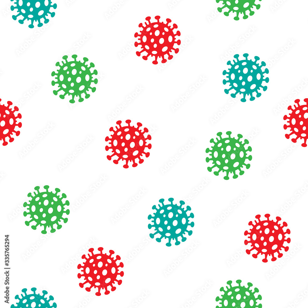 Seamless pattern with virus icons