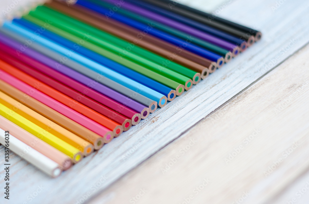 Fototapeta premium color pencils on white background