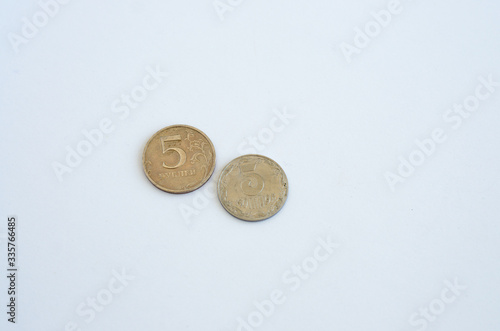 coins on a white background