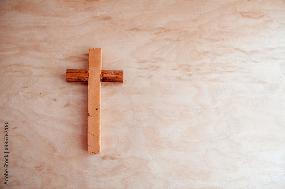 Wooden cross. World Prayer Day, International Prayer Day, Easter concept