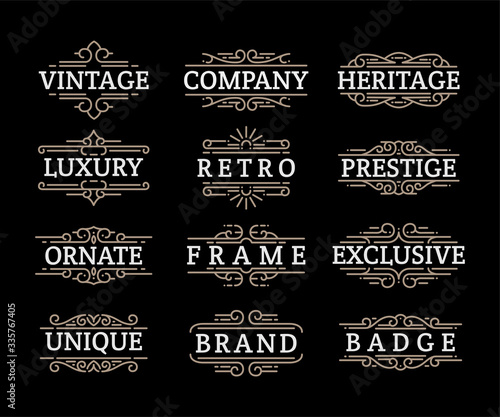 Vintage ornaments swirls and scrolls decorations design elements vector set
