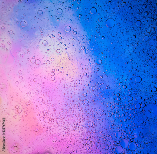 Colourful background with bubbles and liquid