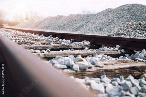 Obraz na plátně Railroad construction site