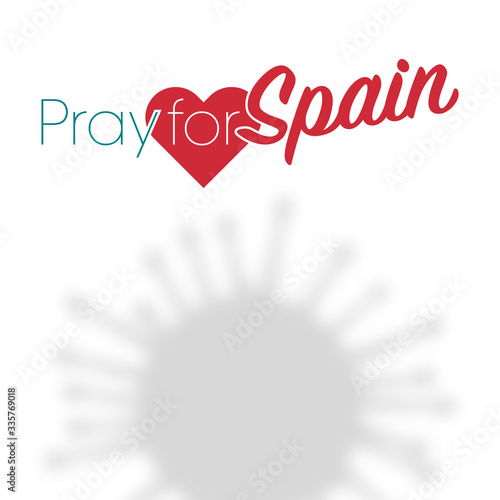 Pray for Spain with Covid-19 or novel coronavirus, save spanish people concept, sign symbol background, vector illustration.