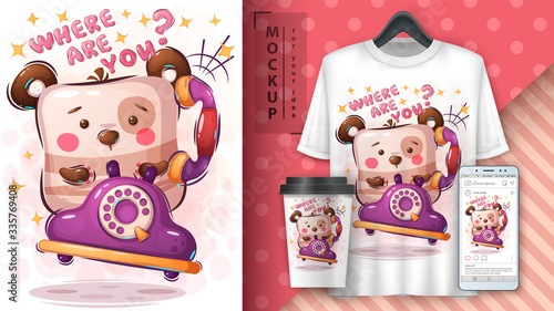 Bear chat poster and merchandising